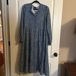 Women’s Aly Daly Blue Maxi Dress with ruffle sleeves